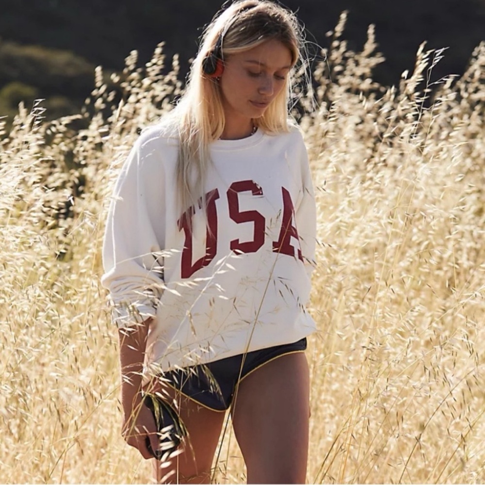NWOT Free People Retro Brand “USA” Sweatshirt